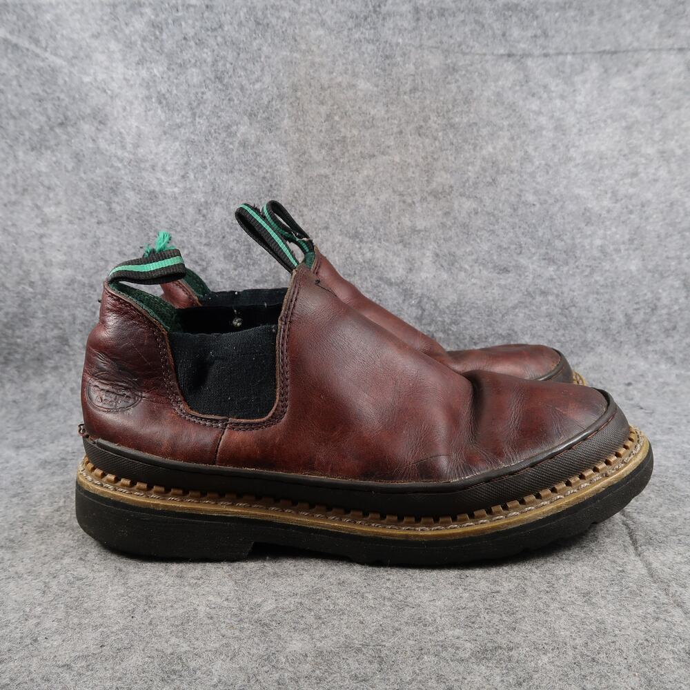 Georgia Boot Mens 9 Giant Romeo Slip On Leather Work Casual Slip Resistant Brown